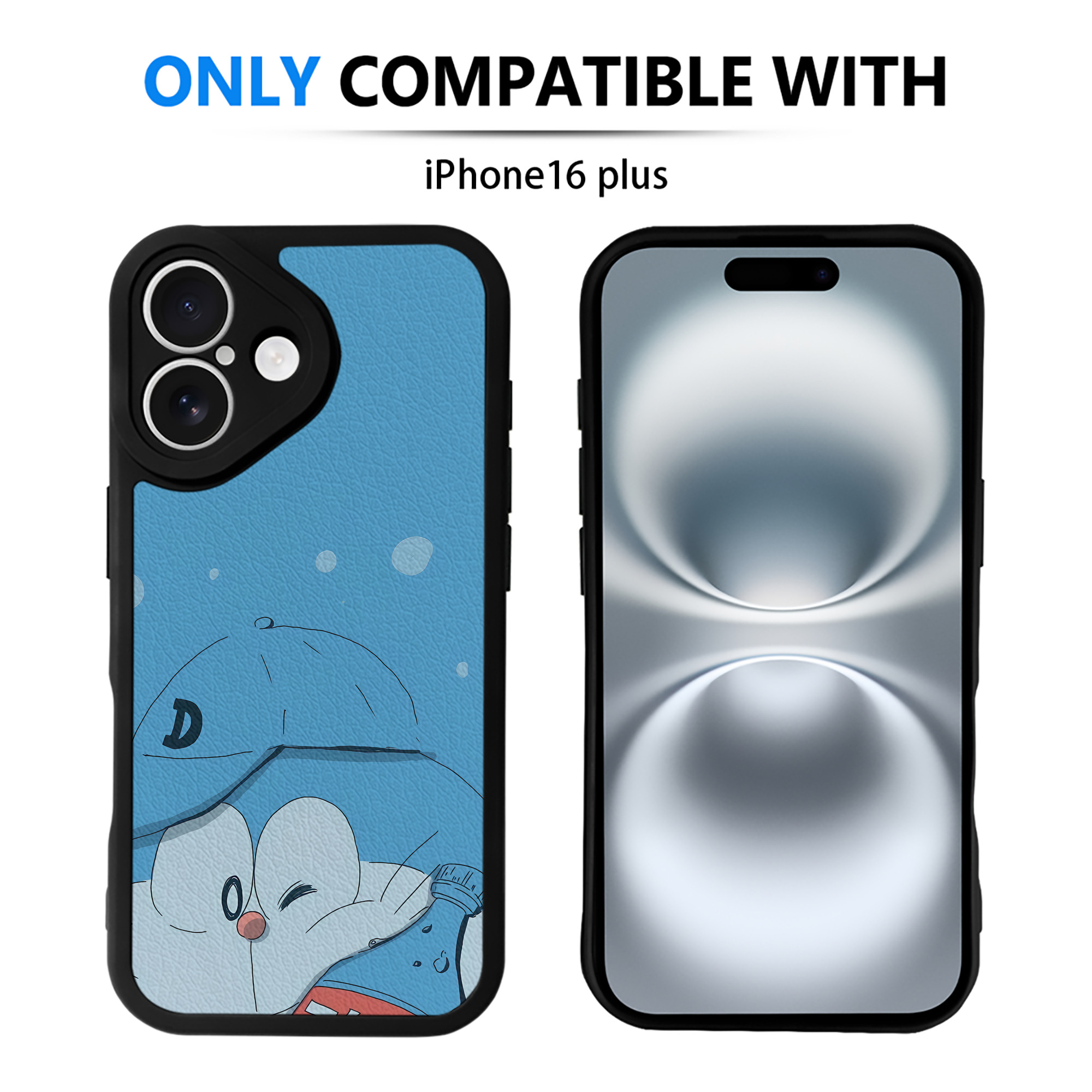 （画像用） ドラえもん Doraemon 【iPhone 16シリーズ対応】シリコンスマホケース（レザー調） 材質：シリコン